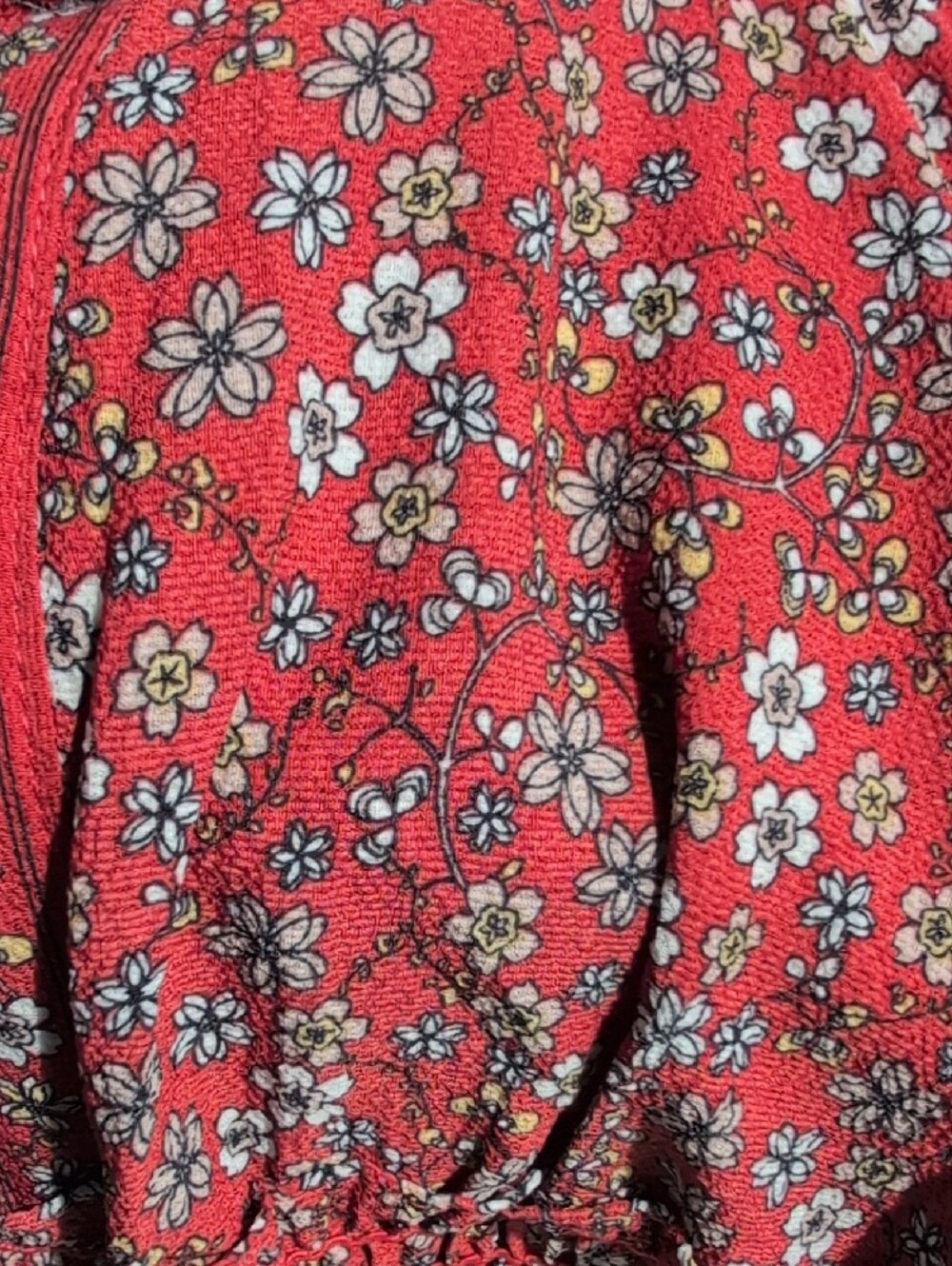 Max Studio Rust Red Floral Smocked Maxi Dress S - Picture 4 of 4